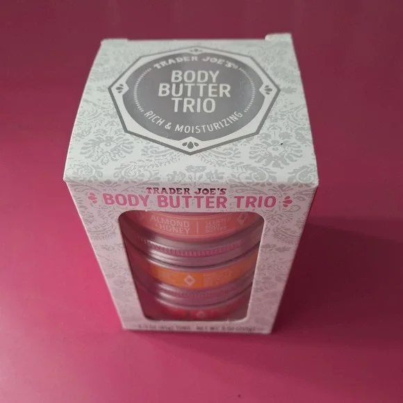 Trader Joe's Body Butter Trio Almond Honey Lemon Verbena Frosted Berry Set 9 oz - Picture 5 of 6